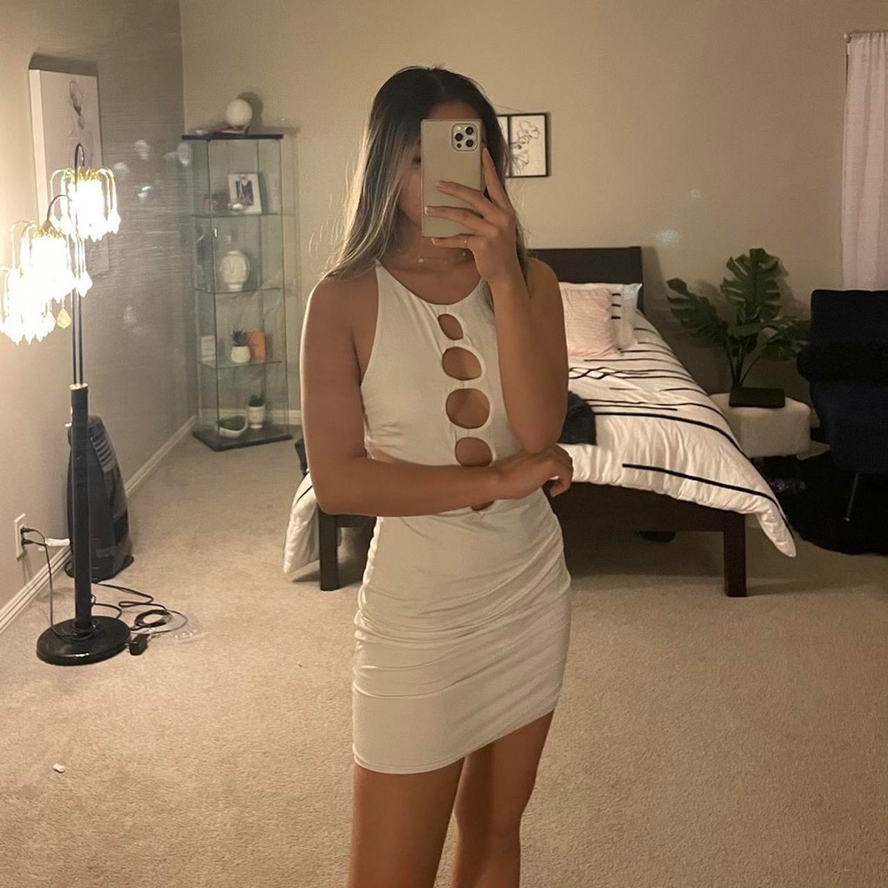 Princess Polly Cut Out Front Mini Dress - White